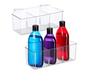 Relaxdays Organiseur Placard, lot 2, à Suspendre, Cuisine, Salle de Bain, HxLxP: 10x25,5x12,5 cm, Plastique, Transparent