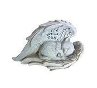 Relaxdays Ornement funéraire pour Chat, Figurine Ange résistante aux intempéries, Pierre commémorative, crème 12x21x11 c