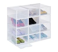 relaxdays Pack de 12 boîtes à chaussures transparentes