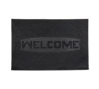 Relaxdays Paillasson 60 x 40 cm WELCOME sol antidérapant 100% caoutchouc tapis entrée intérieur extérieur, noir, 80 x 150 cm