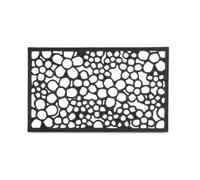Relaxdays 10020195 Paillasson tapis de sol antidérapant en caoutchouc motifs fleurs résistant porte entrée garage couloir extérieur L x l 75 x 45 cm noir