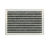 Relaxdays Paillasson, Aluminium, 60x40 cm, pour intérieur & extérieur, Tapis résistant aux intempéries, argenté - Noir