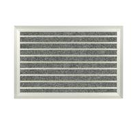 Relaxdays Paillasson, Aluminium, 60x40 cm, pour intérieur & extérieur, Tapis résistant aux intempéries, argenté - Gris