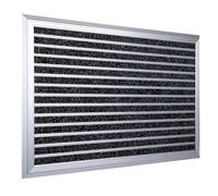 Relaxdays Paillasson antidérapant et résistant aux intempéries, Aluminium 80 x 50 cm, intérieur et extérieur, argenté