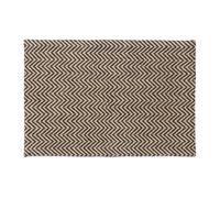Relaxdays Paillasson avec imprimé zigzag jute 40x60 cm tapis d’entrée tissé main, nature noir