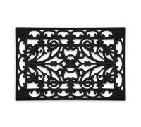 Relaxdays Paillasson caoutchouc 40x60 antidérapant résistant caillebotis extérieur noir