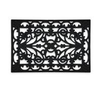 Relaxdays Paillasson Caoutchouc, 40x60, antidérapant, résistant, caillebotis extérieur, Tapis d’entrée, Ornements, Noir