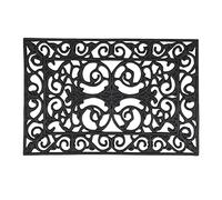 relaxdays Paillasson Caoutchouc, 40x60 cm, antidérapant, résistant aux intempéries, intérieur et extérieur, Tapis, Noir