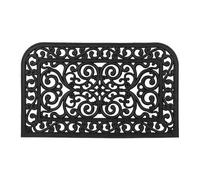 Relaxdays – Paillasson caoutchouc avec ornements, 45x75 cm, antidérapant et résistant – Noir