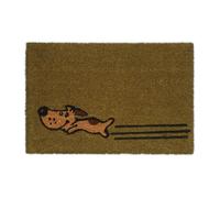 Relaxdays Paillasson Coco, 40 x 60 cm, Tapis de Porte avec Motif de Chien, pour intérieur et extérieur, décoratif, Vert