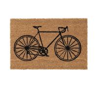 Relaxdays Paillasson Coco, Motif vélo, intérieur, extérieur, Tapis de Porte antidérapant, Taille 60x40 cm, Nature/Noir