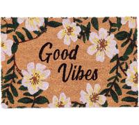relaxdays Paillasson coco fleurs "Good Vibes