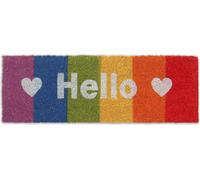 relaxdays Paillasson coco "Hello" arc-en-ciel