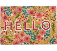 relaxdays Paillasson Coco Hello Blumen