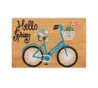 Relaxdays Paillasson Coco, Inscription & Motif vélo, Tapis d’entrée intérieur & extérieur, 40x60 cm, Nature