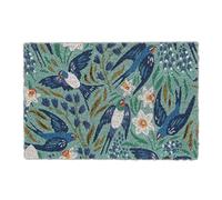 Relaxdays Paillasson Coco, Motif Hirondelles, Tapis de Porte résistant aux intempéries, 40 x 60 cm, Multicolore