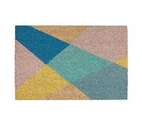 relaxdays Paillasson Coco, Tapis d’entrée avec Motif géométrique, antidérapant, 40x60 cm, intérieur & extérieur, coloré