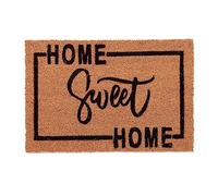 Relaxdays Paillasson Coco, Tapis d’entrée Home Sweet Home, 60x40 cm, antidérapant, intérieur, extérieur, Nature - Noir