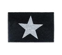 Relaxdays Paillasson d'entrée, tapis en fibres de coco et caoutchouc, antidérapant, 40x60 cm, intérieur/extérieur, noir