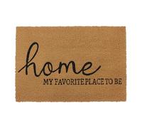 Relaxdays Paillasson en Coco, 60 x 40 cm, antidérapant, imperméable, Tapis d'entrée intérieur et extérieur, Naturel.