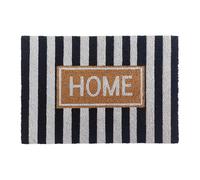 Relaxdays Paillasson en Coco, 60 x 40 cm, antidérapant, résistant aux intempéries, intérieur et extérieur, Noir/Blanc