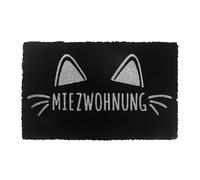 Relaxdays Paillasson en Coco 60 x 40 cm, paillasson Animalier, antidérapant, résistant aux intempéries, Noir