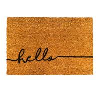 Relaxdays Paillasson Coco 'Hello' 60x40 cm, antidérapant, résistant aux intempéries, intérieur & extérieur, Multicolore