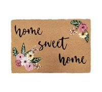 Relaxdays Paillasson en Coco, Home Sweet Home, 60 x 40, antidérapant, Durable, d'intérieur et d'extérieur, coloré