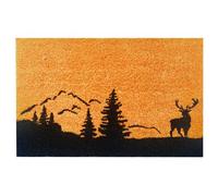 Relaxdays Paillasson en coco motif, 60 x 40 cm