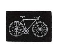 Relaxdays Paillasson en Coco, Motif vélo, Tapis entrée extérieur & intérieur, essuie-Pieds antidérapant, 60x40 cm, Noir, 1 unité