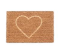 Relaxdays Paillasson en Coco, Tapis cœur, 40 x 60 cm, antidérapant, résistant, pour l’intérieur et l’extérieur, Nature