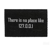 relaxdays Paillasson en Coco There is no Place Like 127.0.0.1", Tapis Nerd, intérieur & extérieur, 60x40 cm, Noir