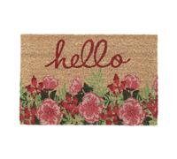 Relaxdays Paillasson en fibres de coco, design floral, 40x60 cm, intérieur/extérieur, multicolore