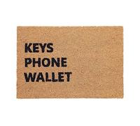 Relaxdays Paillasson en Fibres de Coco, avec Inscription, 60x40 cm, antidérapant, intérieur et extérieur, Nature - Noir