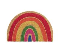 Relaxdays Paillasson en Fibres de Coco, Demi-Lune, antidérapant, 40 x 60 cm, pour intérieur et extérieur, Multicolore