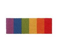 Relaxdays Paillasson en Fibres de Coco, Motif Arc-en-Ciel, antidérapant, 75x25 cm, intérieur et extérieur, Multicolore