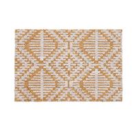 Relaxdays Paillasson en Fibres de Coco, Motif géométrique, 40x60 cm, intérieur, extérieur, antidérapant, Nature-Blanc