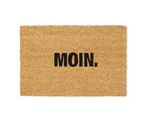 Relaxdays Paillasson en Noix de Coco «Moin», Tapis antidérapant, essuie-Pieds intérieurs & extérieurs, 40x60 cm, Nature, 1 unité