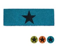 Relaxdays Paillasson ETOILES fibres de coco antidérapant porte entrée tapis intérieur extérieur HxlxP 1,5 x 75 x 25 cm étoile