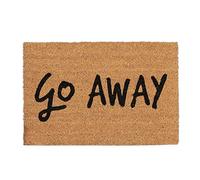 Relaxdays Paillasson Fibre de Coco Go Away 40 x 60 cm Tapis d’entrée Porte extérieur antidérapant PVC, Nature/Noir