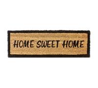 Relaxdays Paillasson en fibres de coco Tapis de sol porte entrée HOME SWEET HOME rectangulaire 25 x 75 cm essuie-pieds intérieur extérieur dessous antidérapant caoutchouc PVC saleté, marron