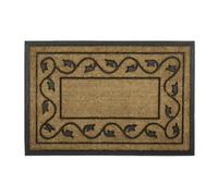 Relaxdays Paillasson fibres de coco rectangle 60 x 90 cm tapis de sol antidérapant caoutchouc intérieur extérieur motifs décoratifs