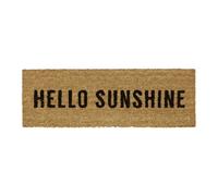 Relaxdays Paillasson en fibres de coco tapis de sol porte entrée avec motif Hello Sunshine dessous antidérapant en caoutchouc PVC L x l 75 x 25 cm, nature
