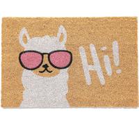 Relaxdays Paillasson Lama, Fibres de Coco, 60 x 40 cm, antidérapant, résistant, intérieur & extérieur, Multicolore