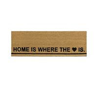 Relaxdays Paillasson long 120x40 cm fibres de coco tapis de sol Home is where the Heart is intérieur extérieur dessous antidérapant, nature
