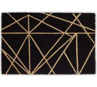 Relaxdays Paillasson Motifs Fibres de Coco et Caoutchouc, HxlxP: 1,5 x 60 x 40 cm, Rectangle antidérapant, Noir-Nature