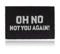 Relaxdays Paillasson Oh No en Fibres de Coco, HLP : 1,5 x 60 x 40 cm, antidérapant Fibres de Coco Caoutchouc, Noir/Blanc