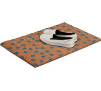 Paillasson à pois tapis d'entrée en coco 1,5 kg paillasson décoratif bleu