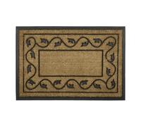 Relaxdays Paillasson rectangulaire en caoutchouc et fibres de coco, décoratif, H x L x P : 2 x 90 x 60 cm, nature