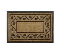 Relaxdays Paillasson rectangulaire en Caoutchouc et Fibres de Coco, décoratif, H x L x P : 2 x 90 x 60 cm, Nature